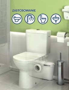 Pompa do ścieków 1 wejście do WC + 3 dodatkowe wejścia , Saniaccess 3