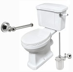 Kompakt RETRO 78x48x86,5 cm + deska wc soft-close duroplast łatwo wypinana, biały Windsor + szczotka WC + Uchwyt na papier 