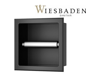 BOX - Wbudowany 173x86,7 mm uchwyt na papier toaletowy, czarny mat  Rocko WIESBADEN