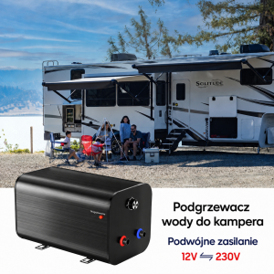 Bojler do camperów pojemnościowy 10L 420x360x360mm 12V/230 V pion/poziom ,grafit 