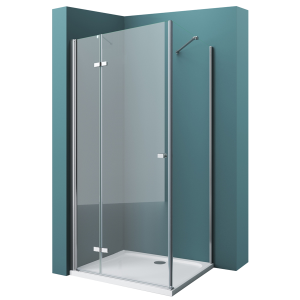 Kabina prysznicowa  90x90x195 cm/ 8 mm otwierana , chrom