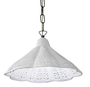  Lampa wisząca / klosz ceramiczny 39 cm E27, 60W, 230V, IP21 , mosiężny łańcuch LAMPEDUSA