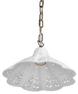  Lampa wisząca / klosz ceramiczny 30 cm E27, 60W, 230V, IP21 , mosiężny łańcuch LAMPEDUSA