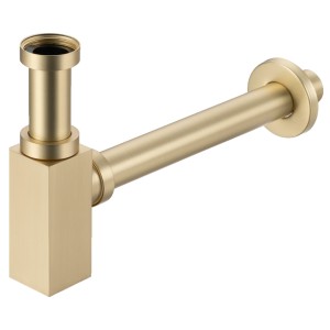 Syfon umywalkowy mosiężny kwadratowy 100% mosiężna konstrukcja  Brushed Gold