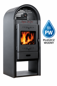 Piec kominkowy wolnostojący na drewno PW 20 kW /1250x530x540 mm  z płaszczem wodnym 
