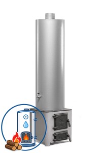 Bojlery na drewno 90L/ 5,5 kW 41x41x155cm z paleniskiem z żeliwnymi drzwiami ,2 kg/h
