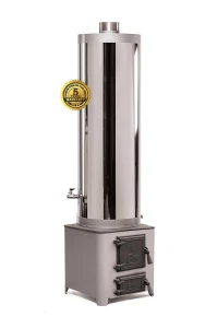 Bojlery na drewno 90L/ 5,5 kW 41x41x155cm z paleniskiem z żeliwnymi drzwiami ,2 kg/h 