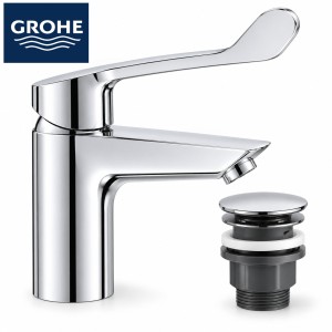 Bateria umywalkowa 27,9 cm  z korkiem klik-klak / uchwyt łokciowy  MEDYCZNA DLA OSÓB NIEPEŁNOSPRAWNYCH , Rozmiar S GROHE | Eurosmart
