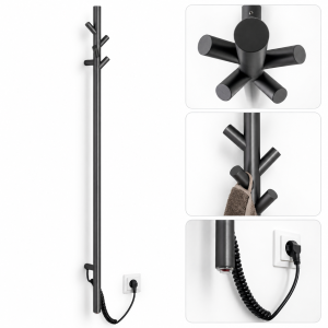 Elektryczny wieszak/ suszarka na ręczniki 150x1500x90 mm/30W 230V , gun metal PVD  