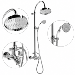  Zestaw prysznicowy retro 1416 mm z baterią termostatyczną ANTEA, chrom / WYSYŁKA 48H