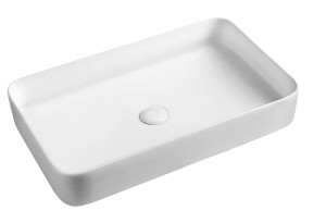 BLADE umywalka ceramiczna nablatowa 65x11x40 cm, bez odpływu