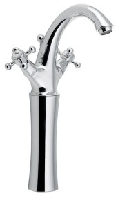 Bateria umywalkowa retro wysoka 300mm z odpływem, ANTEA , chrom