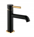 Bateria umywalkowa 16,2cm czarny/złoty   