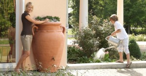 Zbiornik na deszczówkę przyścienny poj. 260 L Antique amphora terrakotta