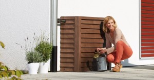 Zbiornik na deszczówkę przyścienny 350 L WOODY dark