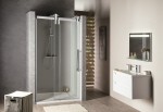 Drzwi natryskowe Loft-industrial 160cm,gr szkła:8mm+nanopowłoka,chrom VOLCANO    
