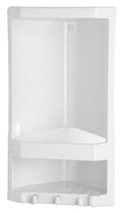 Półka narożna podwójna 189x385x139 mm, termoplast biała JUNIOR