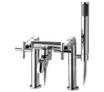Bateria wannowa retro, 2-otworowa, kompletna chrom,Modern