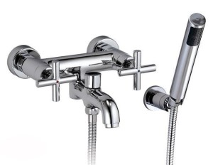 Bateria wannowa retro, kompletna chrom,Modern 
