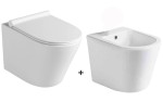   Zestaw miska WC z deską WC Slim soft close+bidet ceramika,Paco