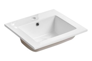 Umywalka ceramiczna 40 cm z otworem na baterię i przelewem