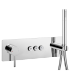 Bateria 3-wyjściowa 12x39,6cm podtynkowa-przyciski, prysznic 1-funkcyjny chrom, GoClick 