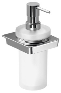 Dozownik mydła naścienny 82x175x92 mm ZEN chrom mosiądz/szkło