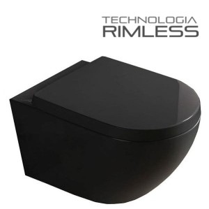 MUSZLA WC RIMLESS CZARNA + DESKA WOLNOOPADAJĄCA  DUROPLAST