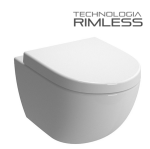 MUSZLA WC RIMLESS 49x37x37 cm+DESKA WOLNOOPADAJĄCA DUROPLAST 