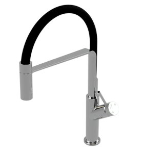 Bateria zlewozmywakowa 44cm wyciągana  chrom/czarny