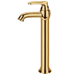 Bateria umywalkowa  wysoka 32cm z korkiem klik klak złota,Art Deco