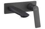 Bateria umywalkowa podtynkowa bez korka,długość wylewki: 15 cm czarny mat,Sleek