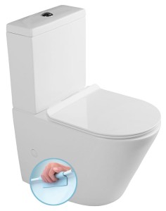 Kompakt WC 38x80x61 cm  PACO RIMLESS z deską wolnoop. BEZKOŁNIERZOWY uniwersalny