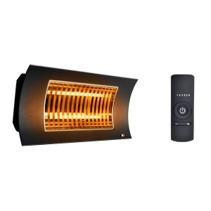 Promiennik podczerwieni z pilotem czarny, 1000/2000W