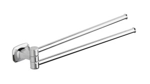 Wieszak na ręczniki obrotowy podwójny mosiądz chrom 32 cm AIDA 