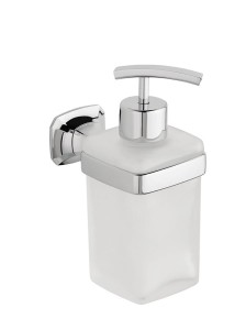 Dozownik mydła  szkło mleczne /  chrom AIDA poj. 270 ml