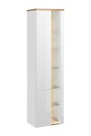 Szafka wysoka BAHAMA biel alpejska/dąb 170 cm  Soft Close połysk