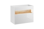 Szafka pod umywalkę BAHAMA biel alpejska/dąb 60 cm  Soft Close połysk 