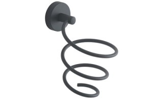 Uchwyt na suszarkę do włosów mosiądz, Eros Czarny  mat    