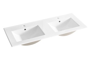 Umywalka ceramiczna  podwójna 120x46x17 cm  meblowa naszafkowa
