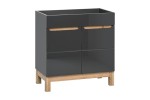 Szafka pod umywalkę BALI GREY 60 cm Soft Close grafit / dąb 