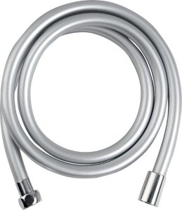 Wąż prysznicowy plastikowy gładki, 150cm, srebrny/chrom