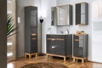 Zestaw mebli łazienkowych BALI GREY 80 cm Soft Close grafit / dąb