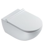 Wisząca miska  WC 54x35 cm bez kołnierza z deską wolnoopadającą,Satyna biała Catalano COLORI   