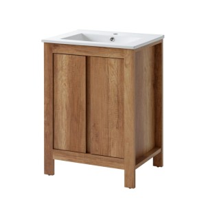 Szafka z umywalką ceramiczną CLASSIC dąb 60 cm Soft Close 