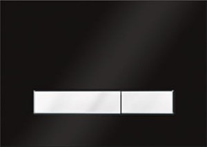 PRZYCISK SPŁUKUJĄCY hartowane szkło 175x245x4 mm DO STELAŻA KK-POL,czarny / biały