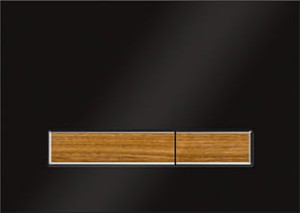 PRZYCISK SPŁUKUJĄCY hartowane szkło 175x245x4 mm DO STELAŻA KK-POL,czarny /drewno tekowe