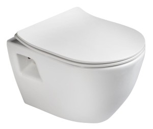Miska WC podwieszana  35,5x50 cm+ DESKA SLIM Soft Close,  BIAŁA PAULA