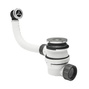 Syfon umywalkowy niski,membrana antyzapachowa XS-PURE Quick-Clac z przelewem 23-51 mm