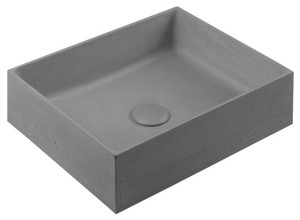 Umywalka nablatowa 	47,5x14x36,5 cm z korkiem klik klak betonowa,SZARA